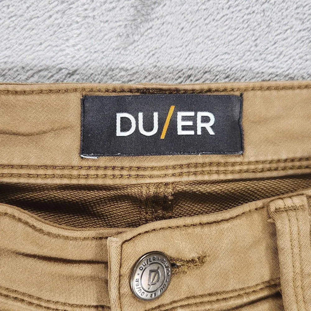 DU/ER‎ Jeans Mens 34x30 Beige N2X Relaxed Taper Stretch 5 Pocket Pants Casual